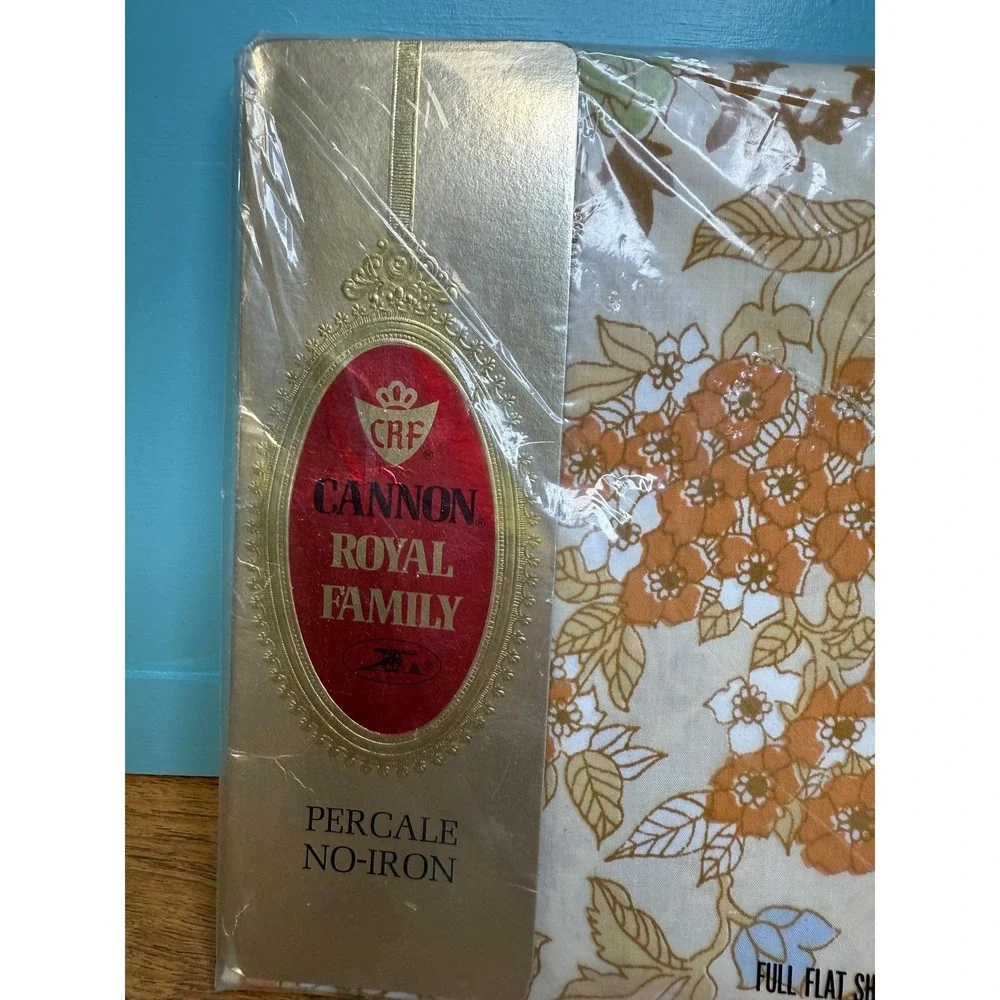 Vintage Cannon Royal Family Full Size No Iton‎ Percale Flat Sheet. Cotswold .